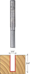 Freud 04-106 1/4-Inch Diameter by 3/4-Inch Double Flute Straight Router Bit with 1/4-Inch Shank, Multi