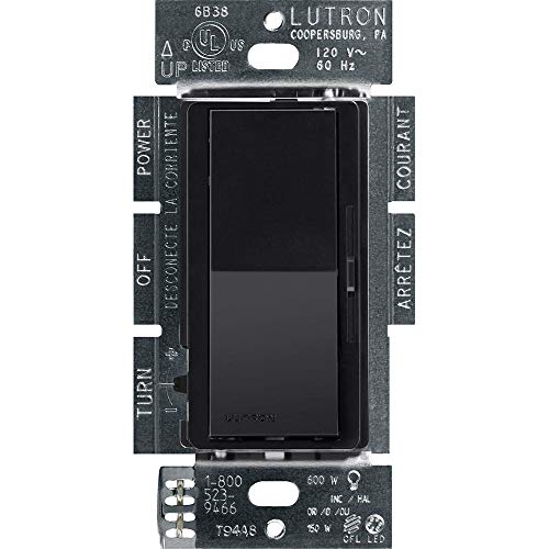 Lutron Diva LED+ Dimmer for Dimmable LED, Halogen and Incandescent Bulbs | Single-Pole or 3-Way | DVCL-153P-BL | Black