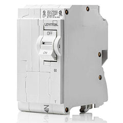 Leviton LB260-T 60A 2-Pole Plug-On Standard Branch Circuit Breaker, Thermal Magnetic, 120/240 VAC, White