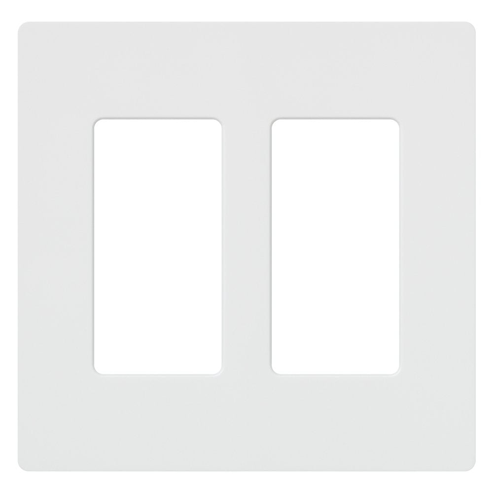 Lutron Claro 2 Gang Decorator/Rocker Wallplate, Gloss, White (1-Pack) | CW-2-WH