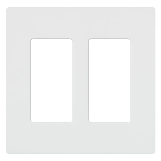 Lutron Claro 2 Gang Decorator/Rocker Wallplate, Gloss, White (1-Pack) | CW-2-WH
