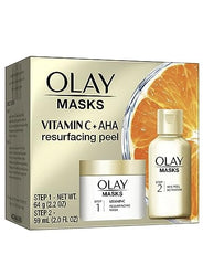 Olay Vitamin C Face Mask Kit, Exfoliator Kit with Mask, Silica, and Exfoliating AHA Peel, 0.47 Fl Oz