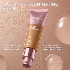 L'Oréal Paris Lumi Le Glow Tint, Glowy Skin Tint Foundation, Lightweight Buildable Coverage, Water-Based Formula, Light Warm 130, 25 ml