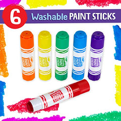 Crayola Canada Washable Paint Sticks,6CT, Holiday Toys, Gift for Boys and Girls, Kids, Stocking, Arts and Crafts, Gifting, Assorted vibrant colours