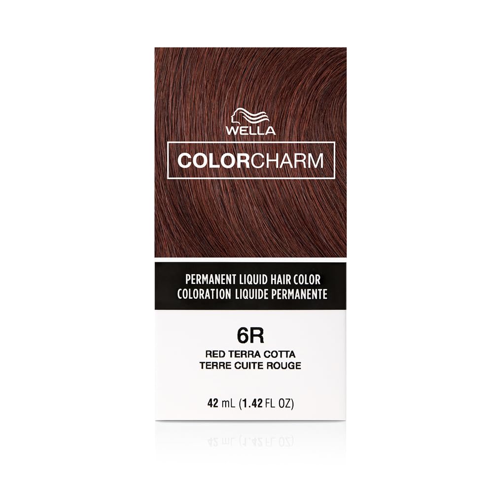 WELLA Color Charm Permanent Liquid Hair Color for Gray Coverage, 6R Red Terra Cotta, 1.4 Fl Oz