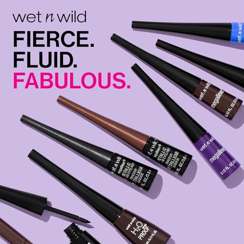 Wet n Wild 871A Megaliner liquid eyeliner, 0.12 Fl Oz, Black
