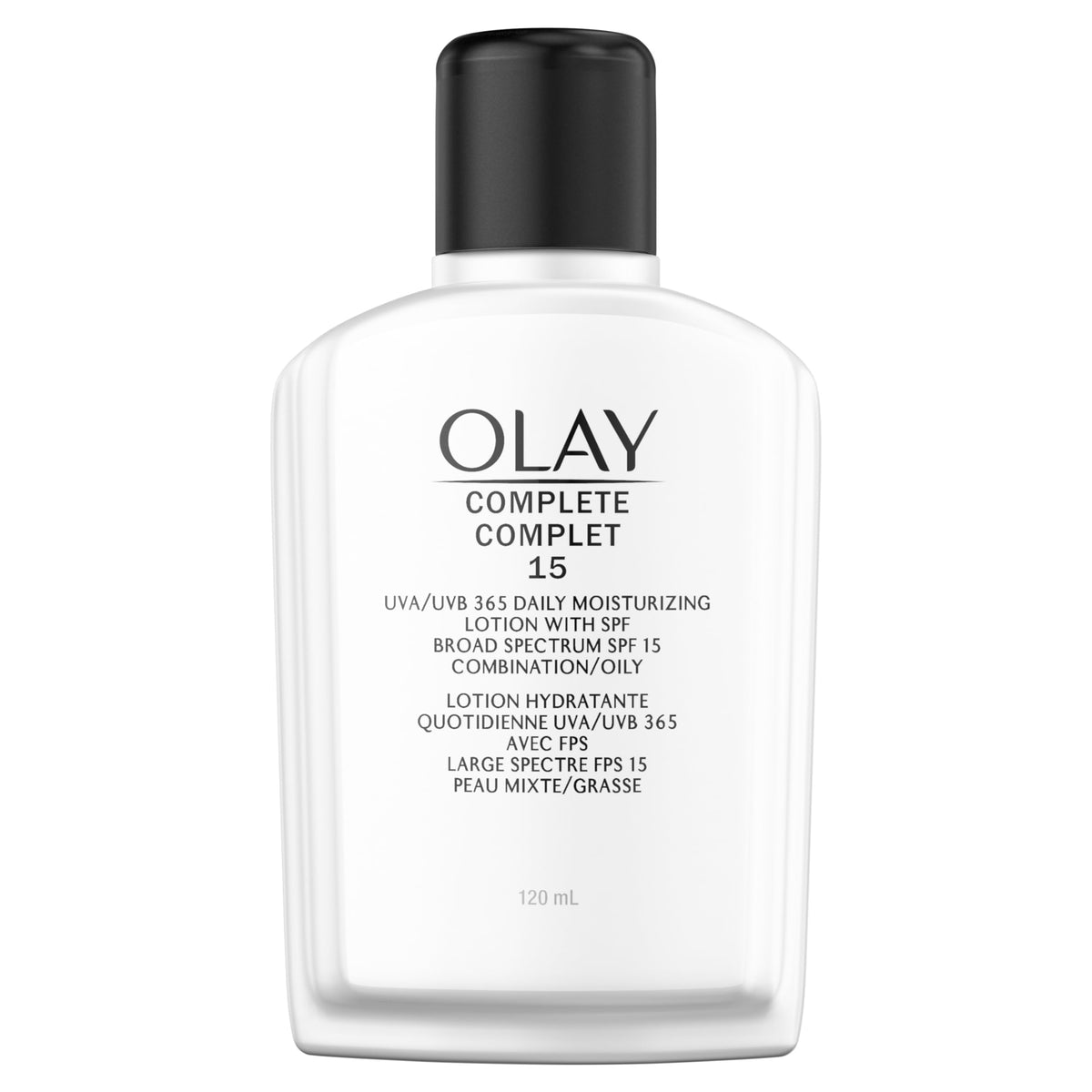 Olay Complete Face Lotion, Face Moisturizer with Vitamins E, B3, Niacinamide & C, Sunscreen SPF 15, UV 365, Suitable for Oily Skin Types, 120 mL