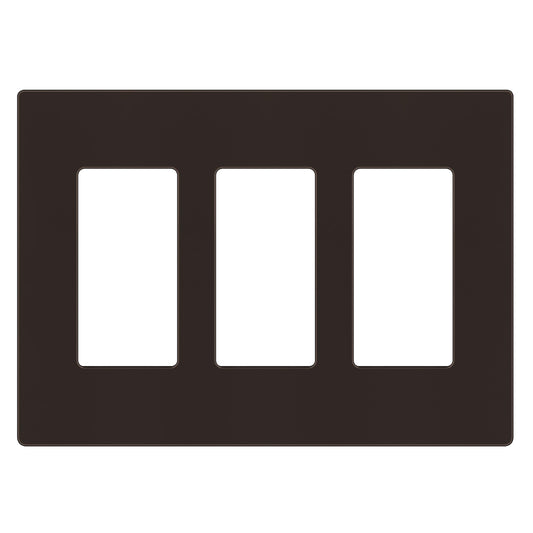 ENERLITES Screwless Decorator Wall Plate Child Safe Outlet Cover, Size 3-Gang 4.68" H x 6.53" L, Unbreakable Polycarbonate Thermoplastic, SI8833-BR, Glossy, Brown