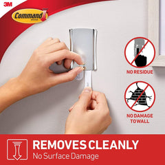 Command Wire Back Picture Hanger 17048-EF, White, 1 Hanger, 4 Large Strips, 4 Mini Strips