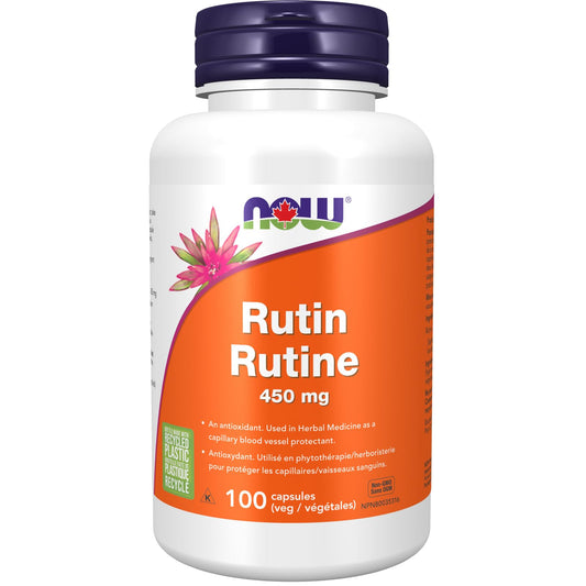 NOW Supplements Rutin 450mg Capsules, 100 Count