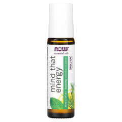 NOW Essential Oils, Mind That Energy Roll On, Non-GMO Project Verified, Focusing Blend, Steam Distilled, Topical Aromatherapy, 10mL