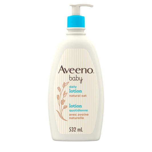 Aveeno Baby Lotion Daily Moisturizing Cream for baby's Sensitive Skin - natural oat, Fragrance Free, 532 mL