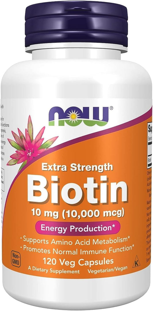 Now Biotin 10,000mcg 120vcap, Packaging may vary