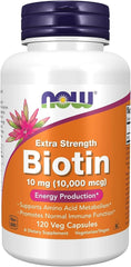 Now Biotin 10,000mcg 120vcap, Packaging may vary