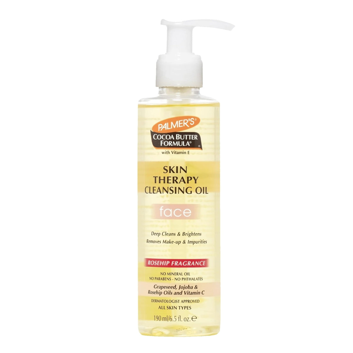 Palmer's Cocoa Butter Skin Therapy Cleansing Oil, Face, Rosehip Fragrance, 6.5 Ounce