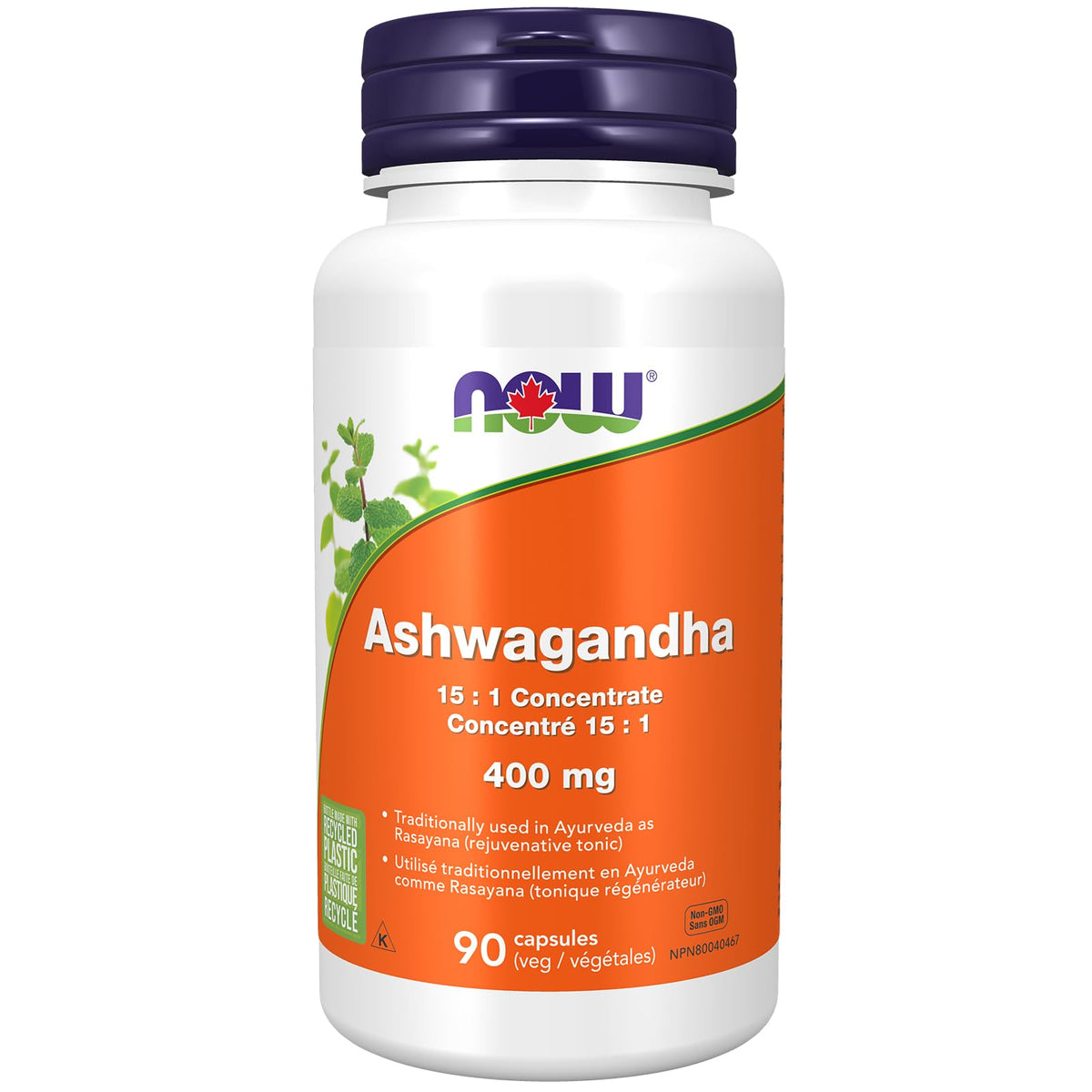 NOW Supplements, Ashwagandha (Withania somnifera) 400 mg (Standardized Extract), 90 Veg Capsules