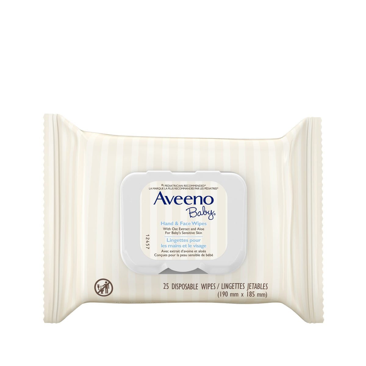 Aveeno Baby Wipes for Sensitive Skin, Unscented Hand and Face, Oat Extract and Aloe, Fragrance-Free Wipes for Sensitive Skin, Free of Sulfates, Alcohol, Parabens, and Dyes, 25 Count