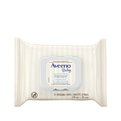 Aveeno Baby Wipes for Sensitive Skin, Unscented Hand and Face, Oat Extract and Aloe, Fragrance-Free Wipes for Sensitive Skin, Free of Sulfates, Alcohol, Parabens, and Dyes, 25 Count