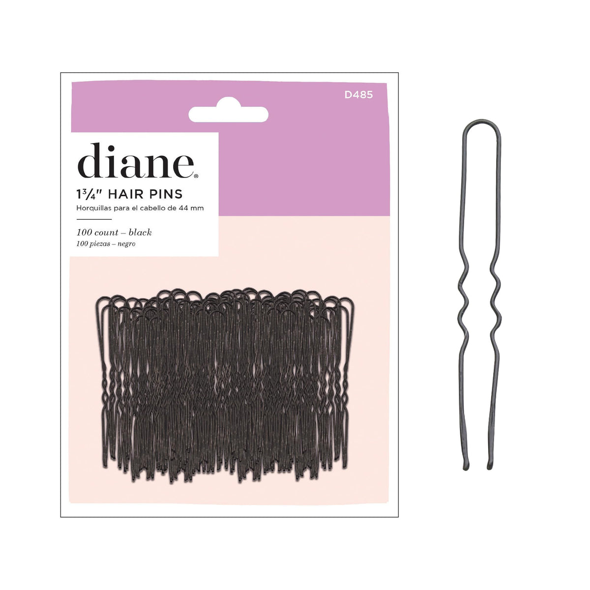 Diane Black Semicircular Hair Pin 100 Count (Pack of 1) for Adults, Formal Occasion Attendees