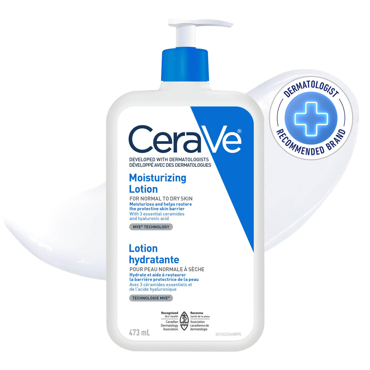 CeraVe Moisturizing Lotion, Daily Lightweight Lotion with Hyaluronic Acid & Ceramides for Women and Men. Suitable for Dry & Sensitive Skin, Fragrance-Free, Non-Comedogenic & Allergy Tested, 473 mL