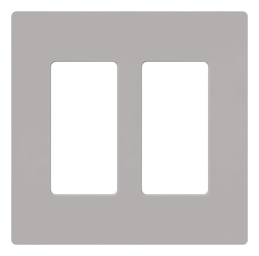 Lutron Claro 2 Gang Decorator/Rocker Wallplate, Gloss | CW-2-GR | Gray