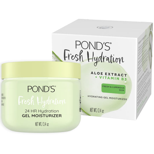 Aloe Extract & Vitamin B3 Gel Face Moisturizer For Fresh and Luminous Skin, 3.4 oz