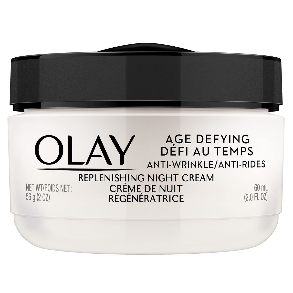 Olay Age Defying Night Face Cream, Anti-Wrinkle, 2-in-1 Replenishing Face Cream, 60 mL