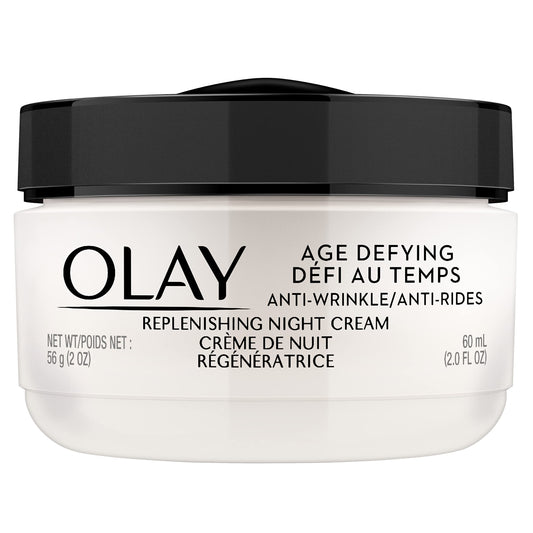 Olay Age Defying Night Face Cream, Anti-Wrinkle, 2-in-1 Replenishing Face Cream, 60 mL