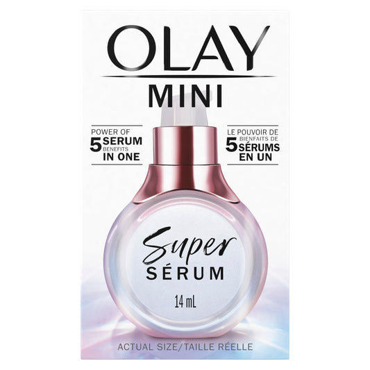Olay Super Serum with Niacinamide, Vitamin C, Collagen Peptide, AHA, and Vitamin E, Travel Size, 14 mL