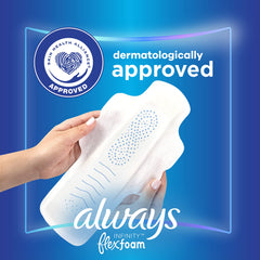 Always, Infinity With FlexFoam Pads For Women, Size 4, Overnight Absorbency With Wings, 13 Count