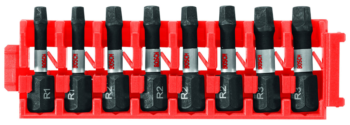 Bosch CCSSQV108 8Piece Impact Tough Square 1 In. Insert Bits with Clip for Custom Case System