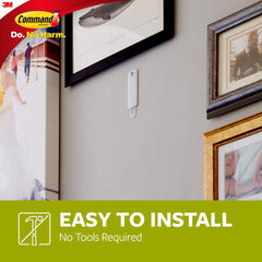 Command Sawtooth Picture Hanging Hooks, 1 Hanger 2 Large Strips, White - Damage-Free, 17040C