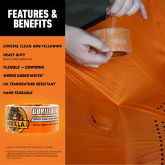 Gorilla 6060002 Crystal Clear Glass Tape 18YD, 1 - Pack