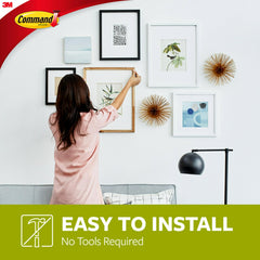 Command Sawtooth Picture Hanger 17047-EF, Grey, 1 Hanger, 2 Large Strips, 4 Mini Strips