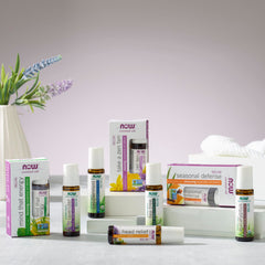 NOW Essential Oils, Peppermint Roll-On, Certified Organic, Energizing Blend, Steam Distilled, Topical Aromatherapy, 10 mL