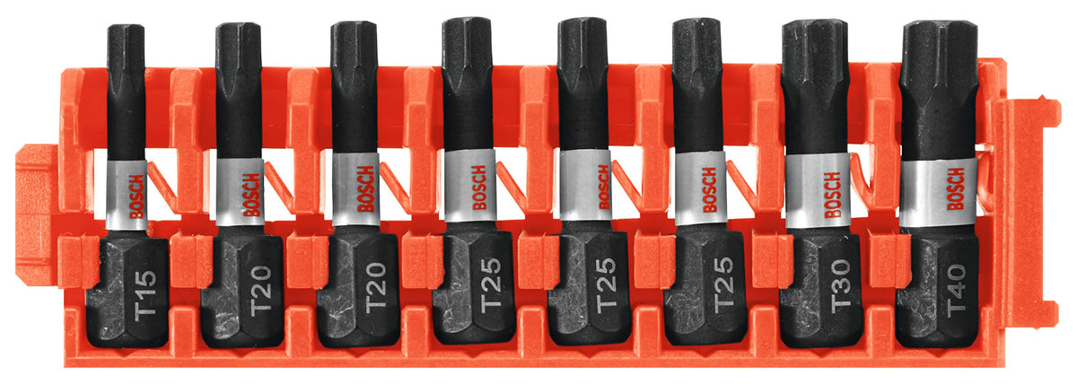 Bosch CCSTV108 8Piece Impact Tough Torx 1 In. Insert Bits with Clip for Custom Case System