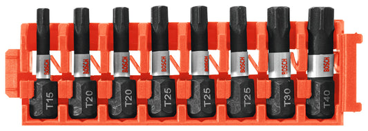 Bosch CCSTV108 8Piece Impact Tough Torx 1 In. Insert Bits with Clip for Custom Case System
