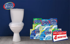 2000 Flushes Automatic Toilet Bowl Cleaner | Blue plus Detergents 100g | Makes scrubbing easier by helping break down toilet bowl residue and stains, with pine oil scent | 2 Cubes