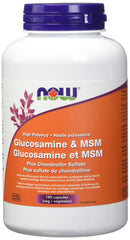 NOW Supplements Glucosamine and MSM Plus Chondroitin Vegetable Capsules, 180 Count