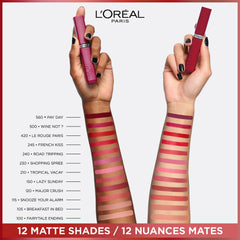 L’Oréal Paris Infallible Matte Resistance Liquid Lipstick, Powdery Matte Finish & Infused with Hyaluronic Acid, 210 Tropical Vacay