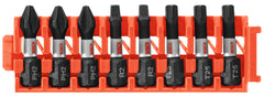 Bosch CCSV108 8Piece Impact Tough Phillips, Square & Torx 1 In. Insert Bits with Clip for Custom Case System