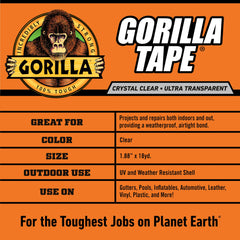 Gorilla 6060002 Crystal Clear Glass Tape 18YD, 1 - Pack