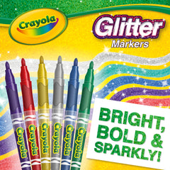 Crayola Canada Glitter Markers 6-Count Arts & Crafts, white-540 (58-8168)