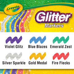 Crayola Canada Glitter Markers 6-Count Arts & Crafts, white-540 (58-8168)