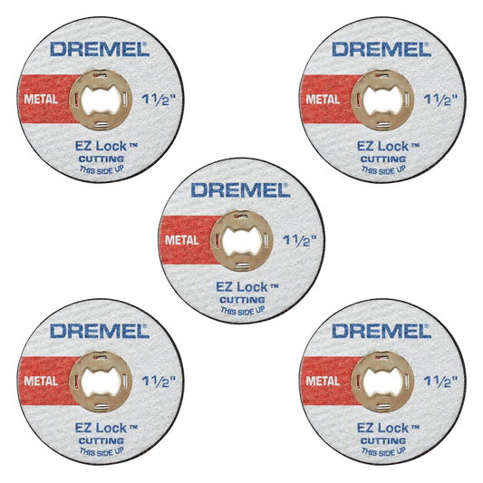 Dremel EZ456 1-1/2-Inch EZ Lock Rotary Tool Cut-Off Wheels for Metal, 5-Pack, Medium
