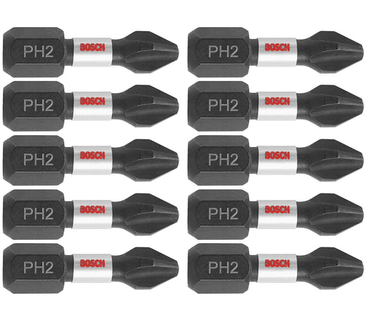 Bosch ITPH21B Impact Tough 1 in. Phillips #2 Insert Bits