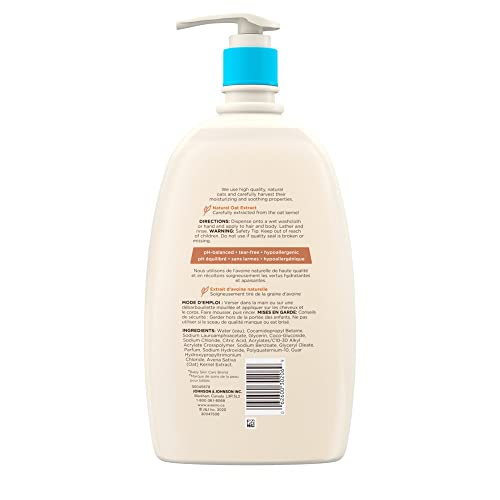 Aveeno Baby Daily Wash and Shampoo Baby’s Hair and Sensitive Skin Cleanser with Natural Oat - Paraben Free and Phthalate Free, Sulfates-free and Dye-free - 975 Milliliters